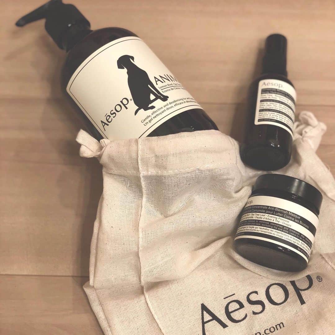 野田あず沙のインスタグラム：「Aesop🧼﻿ ﻿ ﻿ 最近お気に入りのスキンケアブランド♡﻿ ﻿ クレイパック、フェイシャルミストと一緒にワンチャン用シャンプーもあったので購入してみたよ💓﻿ ﻿ ﻿ 香りも爽やかでとっても気に入りました！﻿ 低刺激で人も一緒に使えるみたい☺︎﻿ ﻿ ﻿ ﻿ ﻿ ﻿ ﻿ ﻿ ﻿ #aesop #skincare #cray #mist ﻿ #イソップ #スキンケア #ワンちゃん用シャンプー #犬用シャンプー #ペット用品」