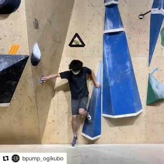 原田海のインスタグラム：「動画効果で1発リピート成功👏👏﻿ ﻿ @redbulljapan @champion_japan @bpump_ogikubo @frictionlabs @galaxymobilejp @scarpaspa #日新火災﻿ #redbull #championjp #bpumpogikubo #frictionlabs ﻿#galaxy﻿ #scarpa﻿  #Repost @bpump_ogikubo (@get_repost)﻿ ・・・﻿ 内容も見た目も容赦なし✌🏻﻿ ステージ上は今週末がラストチャンス🔥﻿ ﻿ It look fun, but move is super hard!﻿ Last chance to try on the stage this weekend 💨﻿ ﻿ @kai_hrd #helloclimber #competitionwall @simpl.volumes @climbsimpl #bouldering #climbing」