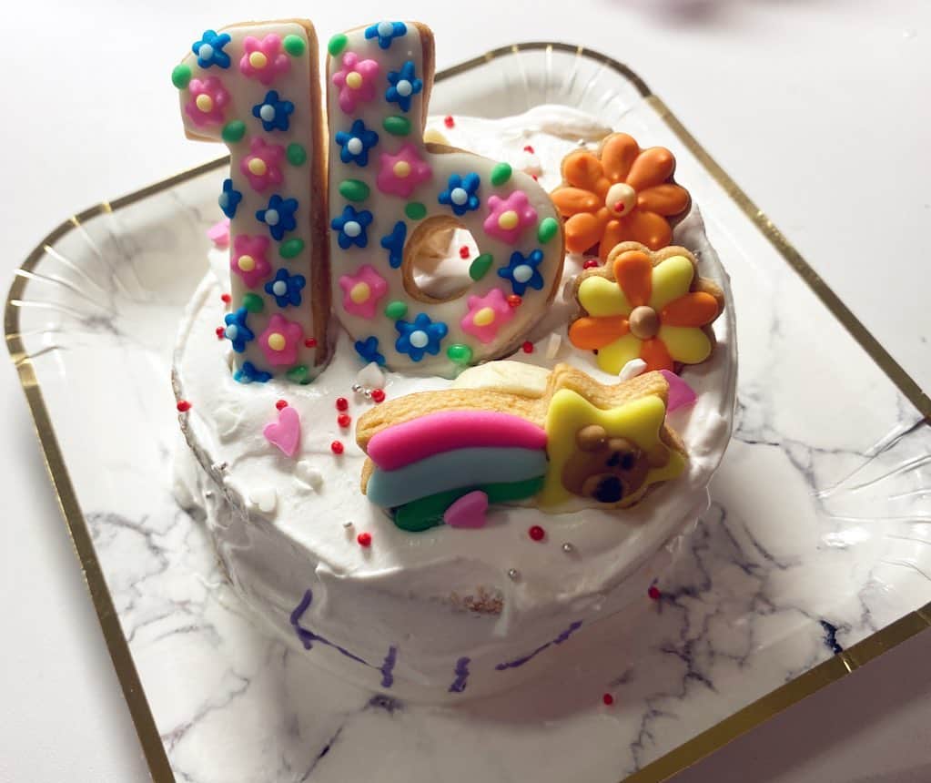 川平聖さんのインスタグラム写真 - (川平聖Instagram)「誕生日ケーキ作ったよ〜🎂 (クッキーは買っいました。。。) ・ ・ スポンジ作り苦戦したし生クリーム上手くぬれないし大変だった😂😂😂😂 ・ ・ #誕生日 #誕生日ケーキ #手作りケーキ #苦戦 #クッキーがかわいい #アイシングクッキー」6月27日 22時02分 - hijiri__hkt48