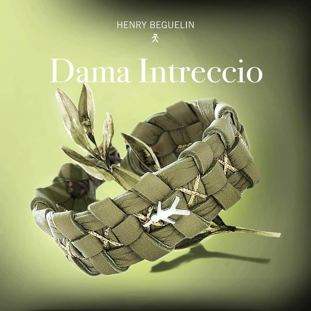 エンリーベグリンのインスタグラム：「#HenryBeguelin Dama Intreccio bracelet in a beautiful sage green woven style💚 #HBSS20」