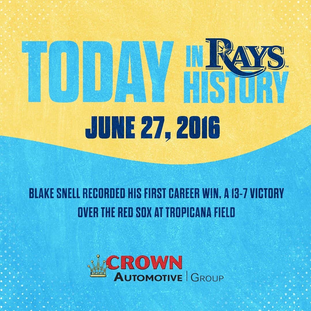 タンパベイ・レイズさんのインスタグラム写真 - (タンパベイ・レイズInstagram)「On this day, 2016: @snellzilla4 gets his first W at Tropicana Field」6月28日 0時28分 - raysbaseball
