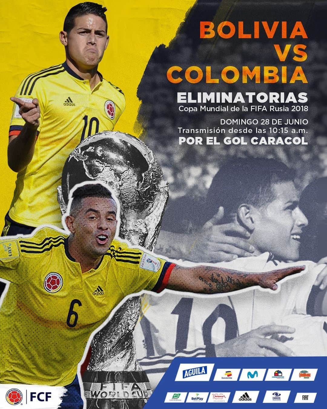 サッカー コロンビア代表チームのインスタグラム：「¡Una victoria con altura!  Revive el partido 🆚 Bolivia en La Paz por las Eliminatorias a Rusia 2018 🇨🇴 . . . 🏆 Eliminatorias Copa Mundial de la FIFA 2018 🆚 Bolivia 🗓 Domingo 28 de junio ⏱ 10:15 a.m. 📺 @golcaracol . . .  #EnModoEliminatorias #ViveElGolCaracol」