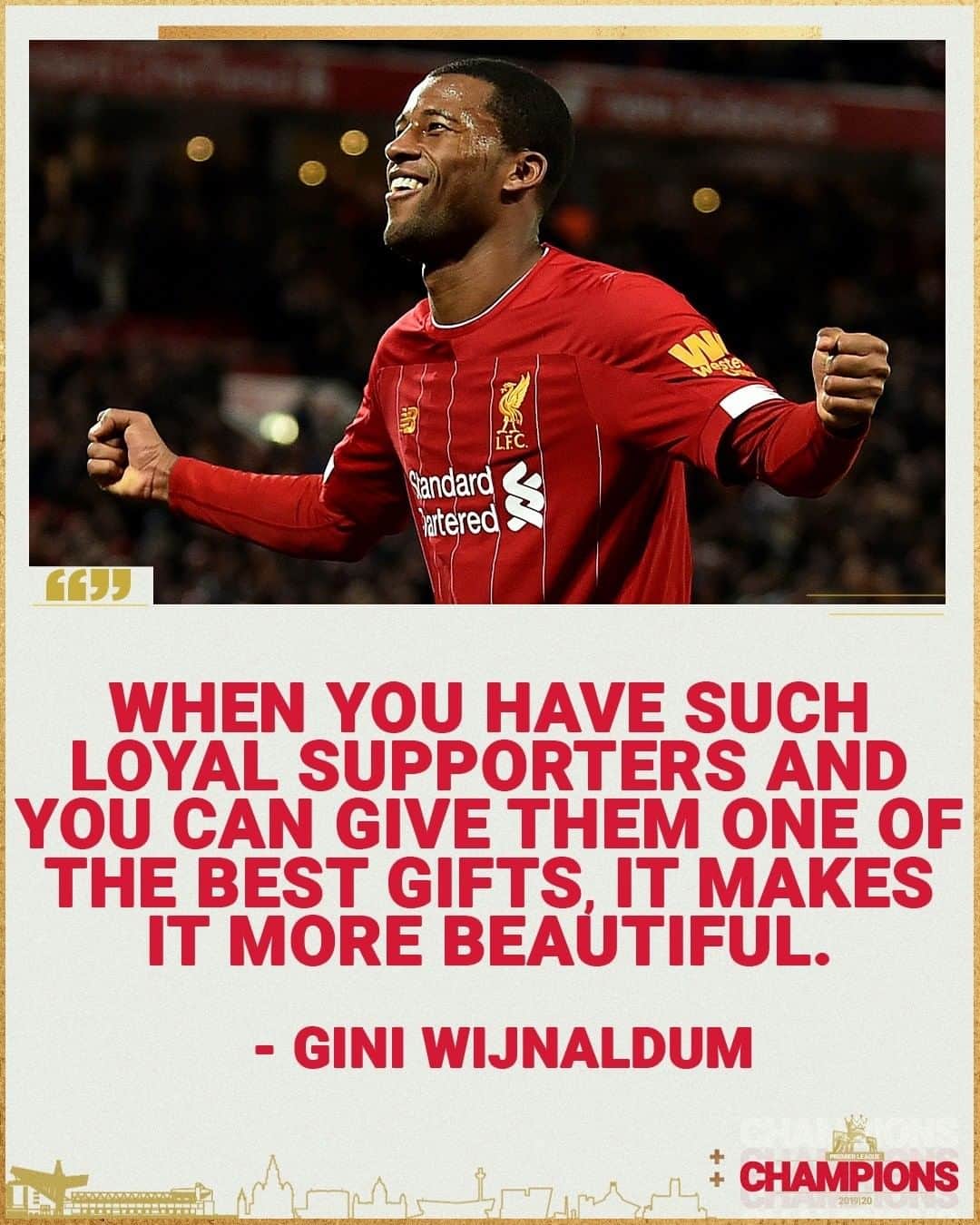 リヴァプールFCさんのインスタグラム写真 - (リヴァプールFCInstagram)「This is for you, Reds 😍🙌 #LFC #LiverpoolFC #Liverpool #PremierLeague #Champions」6月28日 3時01分 - liverpoolfc