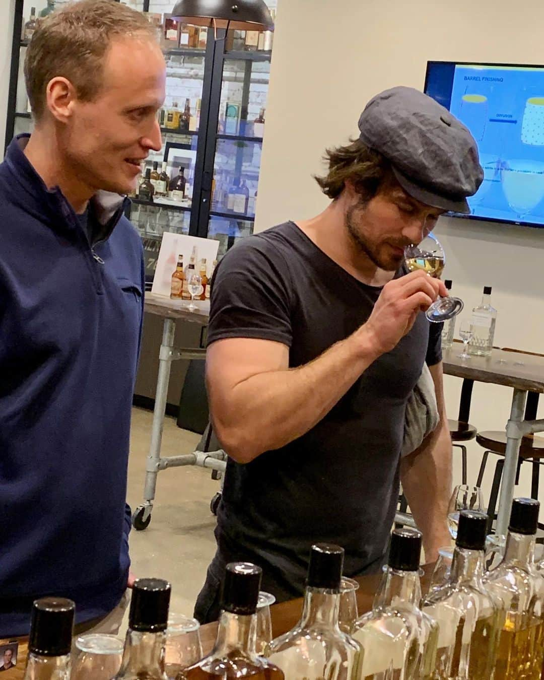 イアン・サマーホルダーさんのインスタグラム写真 - (イアン・サマーホルダーInstagram)「Doing what I love; learning and experiencing bourbon. I’ve had the great pleasure and luck to learn so much from this man. Dr Don Livermore aka @cdnwhiskydoc . A mentor, a dear friend and a celebrated master blender. The passion and scientific contribution to the whiskey world this man has made is truly incredible. I’m blessed and grateful to to learn from you Don, to call you my friend. Thank you.  This is me folks: After years of planning and the last 12 straight months of blending, tasting, testing, dreaming, pushing, flying and driving. Redeye flights, napping in hotels for 30 mins before meetings then rushing to get back on a plane and fly home hoping to make it in time to put the baby down.  Over 1,000 phone calls, thousands of emails, countless meetings, conference calls and fireside conversations.  Here is a little peak at just a few of the many levels that have gone into building our beloved @brothersbondbourbon . What a fun and intense journey.  My hat is off to my team. Our team. I can’t wait to share this with you. If you are legal drinking age, please go to brothersbondbourbon.com to sign up so we can be on this journey together and I can email you! Link in my bio. Coming soon to a retailer near you! Thank you! Let’s do this! Are you with me?」6月28日 15時13分 - iansomerhalder