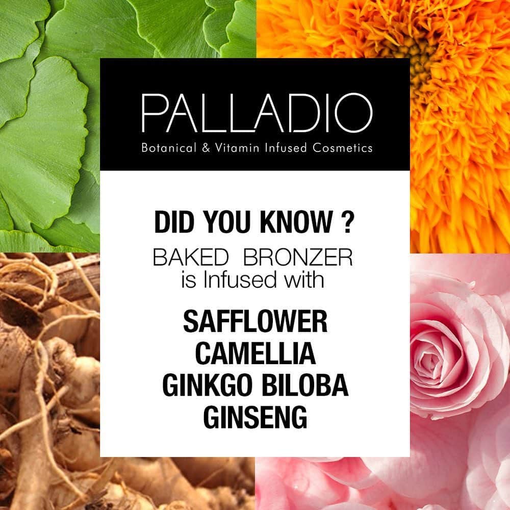 Palladio Beautyさんのインスタグラム写真 - (Palladio BeautyInstagram)「Did you know that all Palladio products are infused with botanical & vitamin ingredients🌿  Our #Vegan Baked Bronzer's are infused w/ Safflower, Camellia, Ginkgo Biloba & Ginseng to name a few! Highly pigmented & blendable, these bronzers are the perfect year-round cosmetic🌤️」6月28日 9時34分 - palladiobeauty