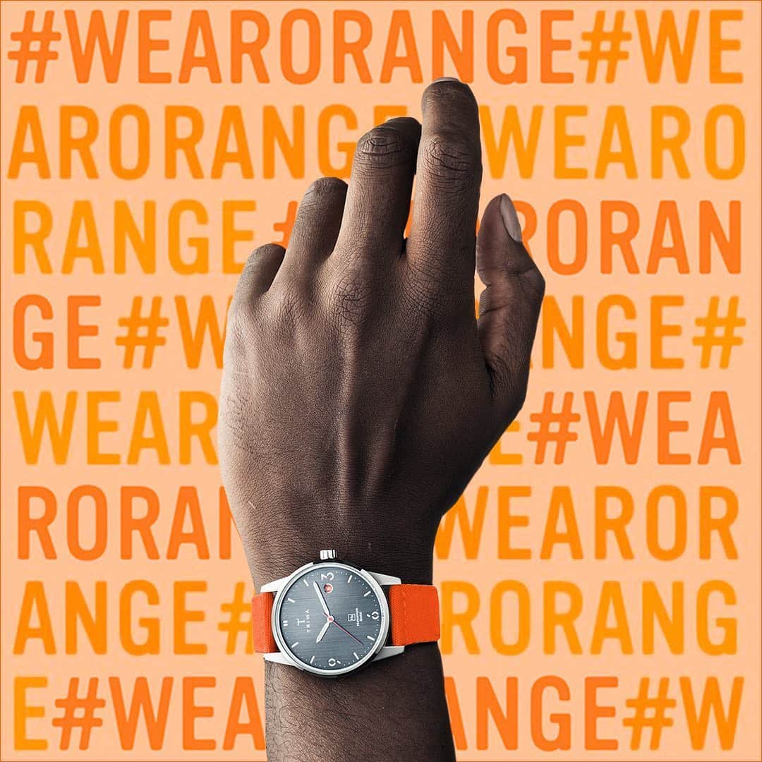 TRIWAさんのインスタグラム写真 - (TRIWAInstagram)「TRIWA X HUMANIUM METAL GOES ORANGE ✊ ⠀⠀⠀⠀⠀⠀⠀⠀⠀ For National Gun Violence Awareness Day, the movement goes orange and so do we. We created a limited edition TRIWA x Humanium Metal Orange (made from destructed illegal firearms) so that you can take a stand against gun violence. As always 15% goes back to IM and their work with victims of armed violence. @humaniummetalbyim ⠀⠀⠀⠀⠀⠀⠀⠀⠀ #timeforchange #timeforpeace #wearorange #guncontrol #time #peace #stopgunviolence #watch #ethicalfashion」6月4日 22時26分 - triwa