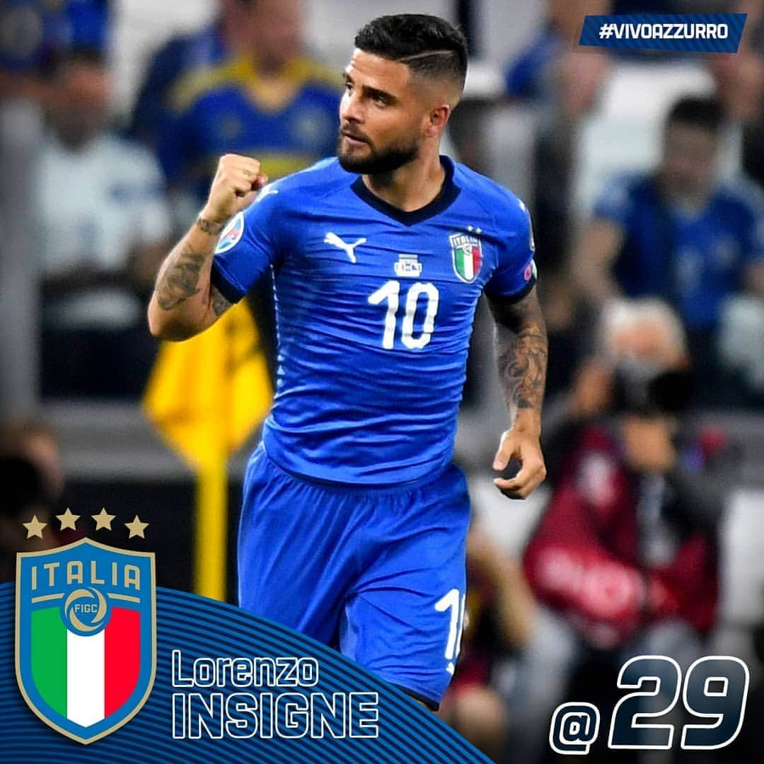 サッカーイタリア代表さんのインスタグラム写真 - (サッカーイタリア代表Instagram)「🎂 Buon compleanno a Lorenzo #Insigne che compie 2️⃣9️⃣ anni! . 3️⃣4️⃣ 🇮🇹 7️⃣ ⚽ . Il capitano del Napoli è un giocatore dotato di grande estro e dinamismo . . #VivoAzzurro #Azzurri @lorinsigneofficial」6月4日 15時03分 - azzurri