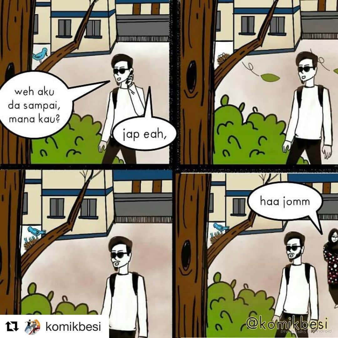 Koleksi Komik Malaysiaさんのインスタグラム写真 - (Koleksi Komik MalaysiaInstagram)「#Repost @komikbesi with @get_repost ・・・ Pernah tggu member , dia kata "jap" , baru tau yang jap dia tuh 30 minit😌.. Tapi kadang2 awal juga makhluk ni siap.(nak jaga hati)  Kali ni tak banyak dialog jadi korang kena gunakan mata byakugan korang untuk perati dgan teliti gamba2 every strips ni.  #komikmalaysia #gengkomikmalaysia #gengkomikdigital #gengkomik #koleksikomik #komikstrip #menunggu #irontudung #komikbesi #comic #digitalart # instagramcomic #staythere #staypositive」6月4日 19時15分 - tokkmungg_exclusive