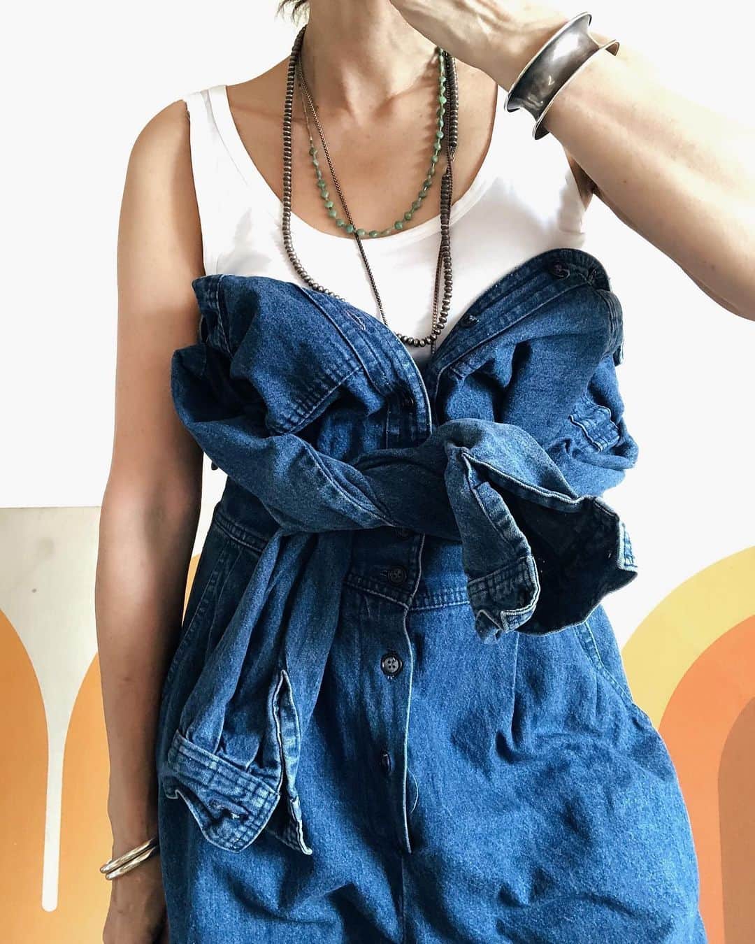 のインスタグラム：「デニムのもありますよ  #swellvtg #販売予定品 #denim #jumpsuit」