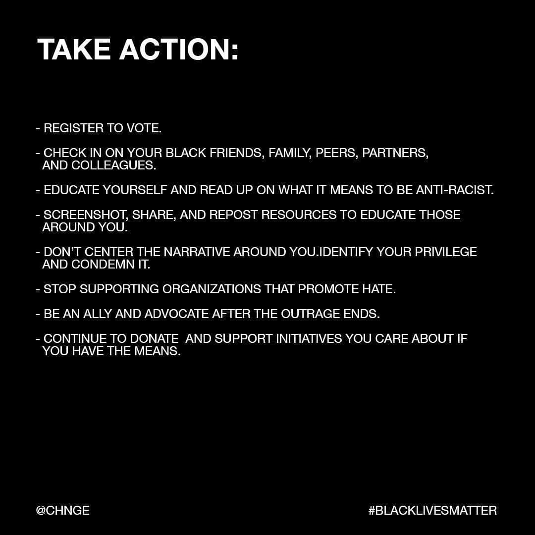 ニーナ・ガルシアさんのインスタグラム写真 - (ニーナ・ガルシアInstagram)「75 ways you can help #BlackLivesMatter from where and who to donate, petitions to sign, how to contact our representatives and how to get more information about the movement. #Repost @chnge ・・・ #BlackLivesMatter. This is not a problem that will solve itself. Take a few minutes to swipe and learn how we can be better allies. Educate yourself and take action. Share this post with friends. Encourage those around you to take action. Together we stand. ✊🏿✊🏻✊🏾✊🏼✊🏽 Some organziations to checkout and follow include @naacp @mnfreedomfund @blklivesmatter @reclaimtheblock @civilrightsorg and @colorofchange to name a few. Please drop more suggestions you may have below. 🖤 #BLM #blacklivesmatter✊🏾 #justiceforfloyd #justiceforgeorgefloyd #justiceforahmaud」6月4日 23時11分 - ninagarcia