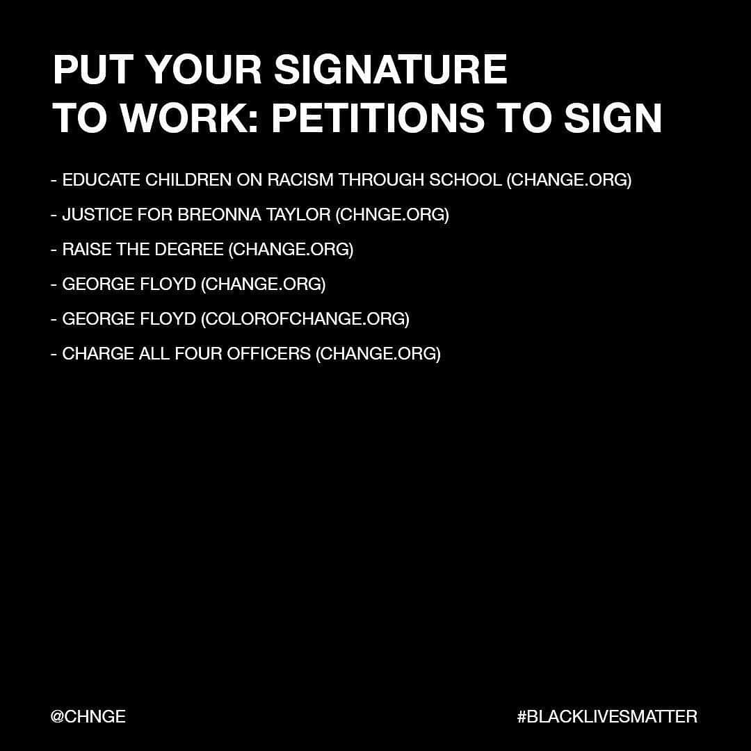 ニーナ・ガルシアさんのインスタグラム写真 - (ニーナ・ガルシアInstagram)「75 ways you can help #BlackLivesMatter from where and who to donate, petitions to sign, how to contact our representatives and how to get more information about the movement. #Repost @chnge ・・・ #BlackLivesMatter. This is not a problem that will solve itself. Take a few minutes to swipe and learn how we can be better allies. Educate yourself and take action. Share this post with friends. Encourage those around you to take action. Together we stand. ✊🏿✊🏻✊🏾✊🏼✊🏽 Some organziations to checkout and follow include @naacp @mnfreedomfund @blklivesmatter @reclaimtheblock @civilrightsorg and @colorofchange to name a few. Please drop more suggestions you may have below. 🖤 #BLM #blacklivesmatter✊🏾 #justiceforfloyd #justiceforgeorgefloyd #justiceforahmaud」6月4日 23時11分 - ninagarcia