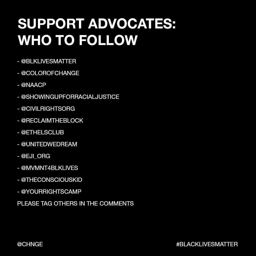 ニーナ・ガルシアさんのインスタグラム写真 - (ニーナ・ガルシアInstagram)「75 ways you can help #BlackLivesMatter from where and who to donate, petitions to sign, how to contact our representatives and how to get more information about the movement. #Repost @chnge ・・・ #BlackLivesMatter. This is not a problem that will solve itself. Take a few minutes to swipe and learn how we can be better allies. Educate yourself and take action. Share this post with friends. Encourage those around you to take action. Together we stand. ✊🏿✊🏻✊🏾✊🏼✊🏽 Some organziations to checkout and follow include @naacp @mnfreedomfund @blklivesmatter @reclaimtheblock @civilrightsorg and @colorofchange to name a few. Please drop more suggestions you may have below. 🖤 #BLM #blacklivesmatter✊🏾 #justiceforfloyd #justiceforgeorgefloyd #justiceforahmaud」6月4日 23時11分 - ninagarcia