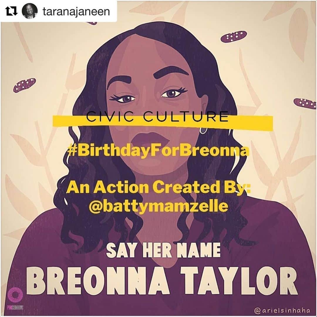 アンバー・ヴァレッタさんのインスタグラム写真 - (アンバー・ヴァレッタInstagram)「Link in my bio to take more action for Breonna Taylor. Demand justice for her life! Thank you for sharing as I reposted from @taranajaneen ・・・ Breonna Taylor was murdered back in MARCH. Her case came to light before George Floyd was murdered and was garnering some national attention. She is being mentioned less and less in the wake of Floyd’s murder. Although folks in Louisville, KY have been protesting in order to have her murderers arrested, they still remain free.  Tomorrow would have been her 27th Birthday. Join us in celebrating her by participating in one of the activities posted in the link in my bio.  #SayHerName #BreonnaTaylor #ALLBlacklivesMatter art by @arielsinhaha images @nemesomi 💗」6月5日 0時15分 - ambervalletta