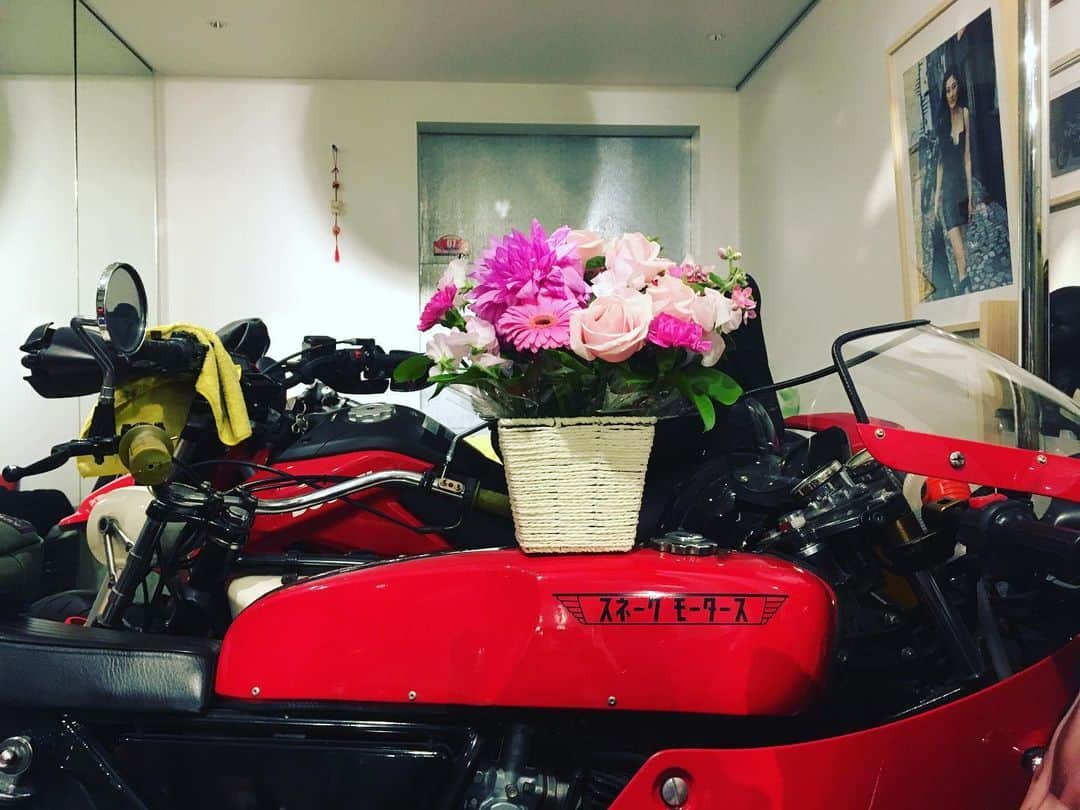 福山理子さんのインスタグラム写真 - (福山理子Instagram)「お花のある生活  #motercycle #バイク女子 #snakemoters  #バイクガレージ」6月5日 0時32分 - rikofukuyama