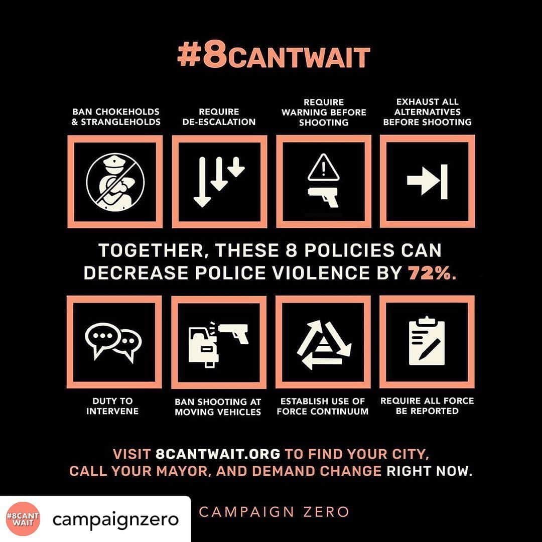 LUSH Cosmeticsさんのインスタグラム写真 - (LUSH CosmeticsInstagram)「#Repost @campaignzero ・・・ ✊🏿✊🏾Hey fam, many of you have been asking what more you can do and we’ve heard you.  Today we launch a new campaign: #8CANTWAIT. Together these 8 use of force policies can reduce police violence by 72%. And your Mayor has the power to adopt them all right now.  We need YOU to call and email your mayors, wherever you are, and tell them to adopt these 8 life-saving policies RIGHT NOW! We cannot standby any longer while the police kill people. Visit 8CANTWAIT.ORG and use our tools to find your Mayor’s contact info, and see if your city already has any of these policies in place. Help us spread the word and tag 10 people you want to see this policy! Together we CAN END police violence in America.✊🏿✊🏾」6月5日 2時34分 - lushcosmetics