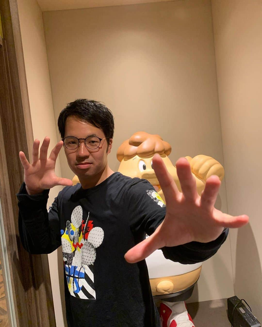 のインスタグラム：「先日人間ていいな来てくれました！ 相変わらず星河が松井に怒られててやなぼうは、たまに喋ってました！」