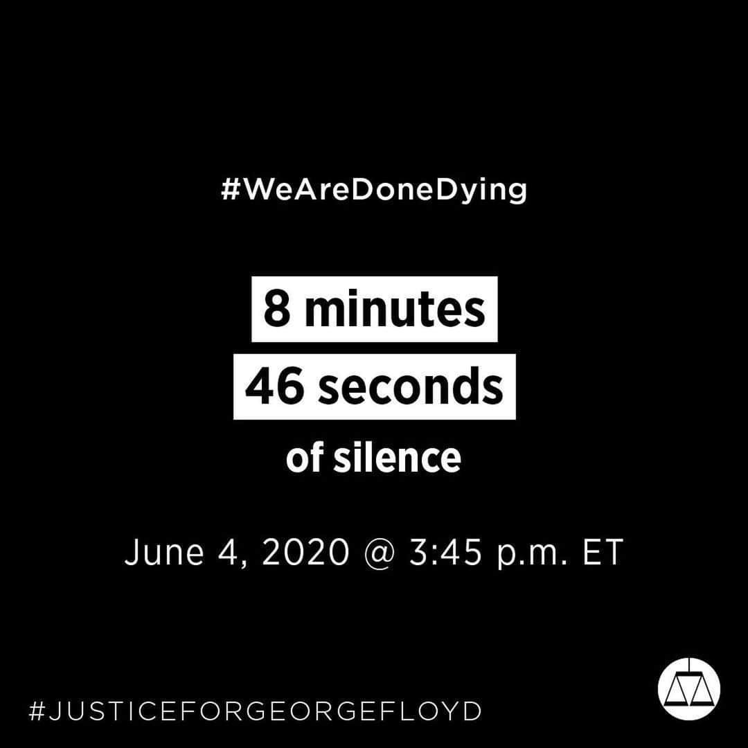 マーク・ジェイコブスさんのインスタグラム写真 - (マーク・ジェイコブスInstagram)「#Repost @splcenter ・・・ As #GeorgeFloyd’s family lays him to rest today, we join millions of people in a #NationalDayOfMourning to grieve for him, #AhmaudArbery, #TonyMcDade, #SeanReed, #BreonnaTaylor and countless other Black people murdered by police and vigilantes. ⠀ At 3:45pm EST TODAY we encourage you to stop what you're doing, unplug and take 8 minutes and 46 seconds of silence to mourn the Black lives that have been taken #WeAreDoneDying ⠀ We know hate when we see it. It’s time to stand together and refuse it  #BlackLivesMatter」6月5日 3時36分 - themarcjacobs