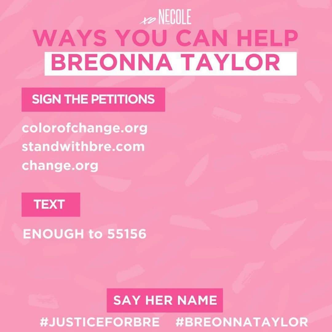 Grace Bonneyさんのインスタグラム写真 - (Grace BonneyInstagram)「It has been almost three months since #breonnataylor was shot and killed by police in Louisville. The police only recently opened an investigation. Please swipe through these slides to find actions you can take right now to support #justiceforbreonna #justiceforbre (Slides and artwork created by @xonecole )」6月5日 4時40分 - designsponge