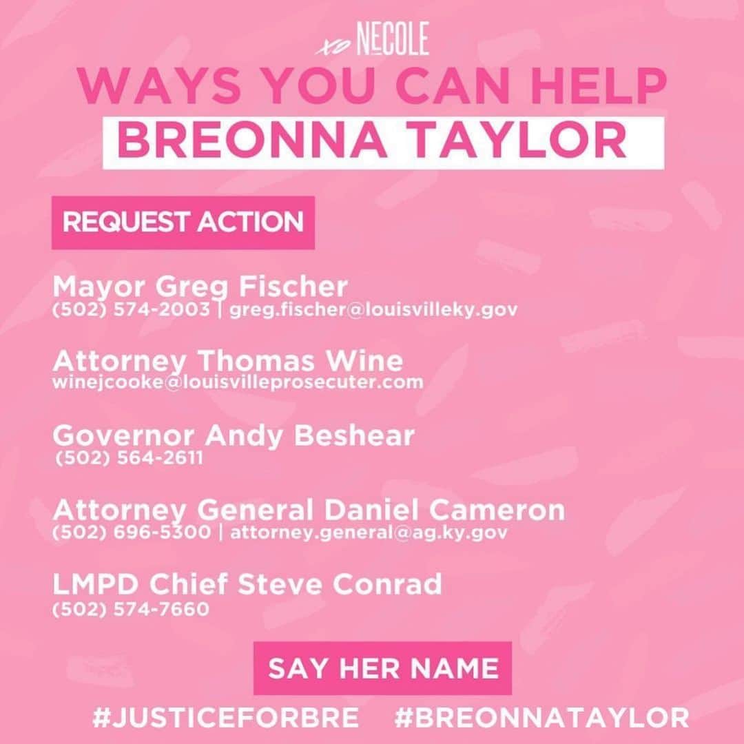 Grace Bonneyさんのインスタグラム写真 - (Grace BonneyInstagram)「It has been almost three months since #breonnataylor was shot and killed by police in Louisville. The police only recently opened an investigation. Please swipe through these slides to find actions you can take right now to support #justiceforbreonna #justiceforbre (Slides and artwork created by @xonecole )」6月5日 4時40分 - designsponge
