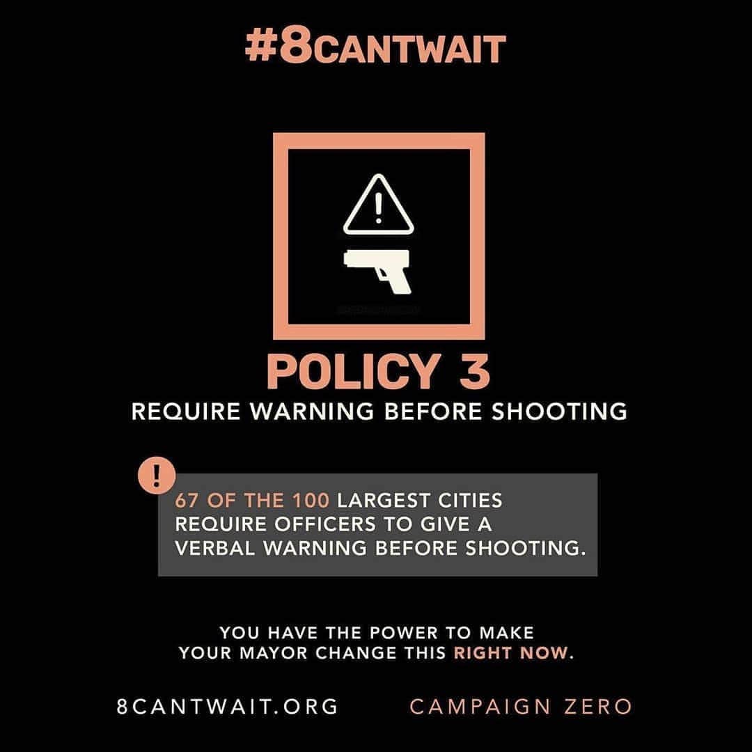 テイラー・ヒルさんのインスタグラム写真 - (テイラー・ヒルInstagram)「More information-  @campaignzero has launched #8cantwait, putting these 8 policies into place can decrease police violence by 72% and it's an action you can take today. Call your Mayor and tell them to take the #8cantwait pledge. Visit their website (8cantwait.org) to find more information on your city.」6月5日 8時28分 - taylor_hill