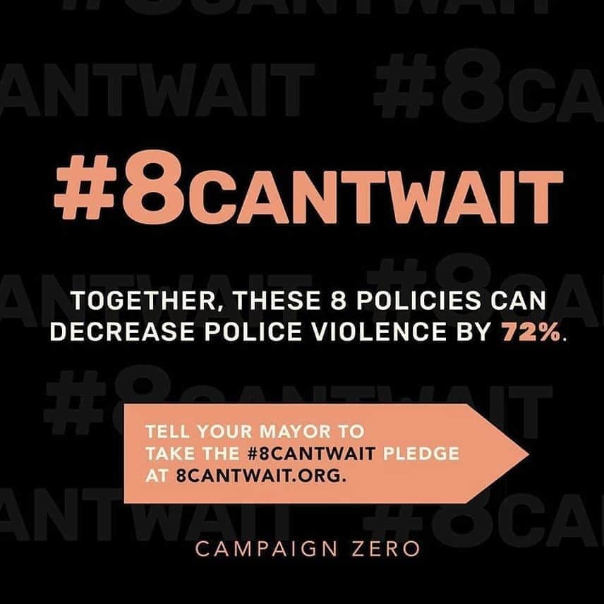 テイラー・ヒルさんのインスタグラム写真 - (テイラー・ヒルInstagram)「More information-  @campaignzero has launched #8cantwait, putting these 8 policies into place can decrease police violence by 72% and it's an action you can take today. Call your Mayor and tell them to take the #8cantwait pledge. Visit their website (8cantwait.org) to find more information on your city.」6月5日 8時28分 - taylor_hill