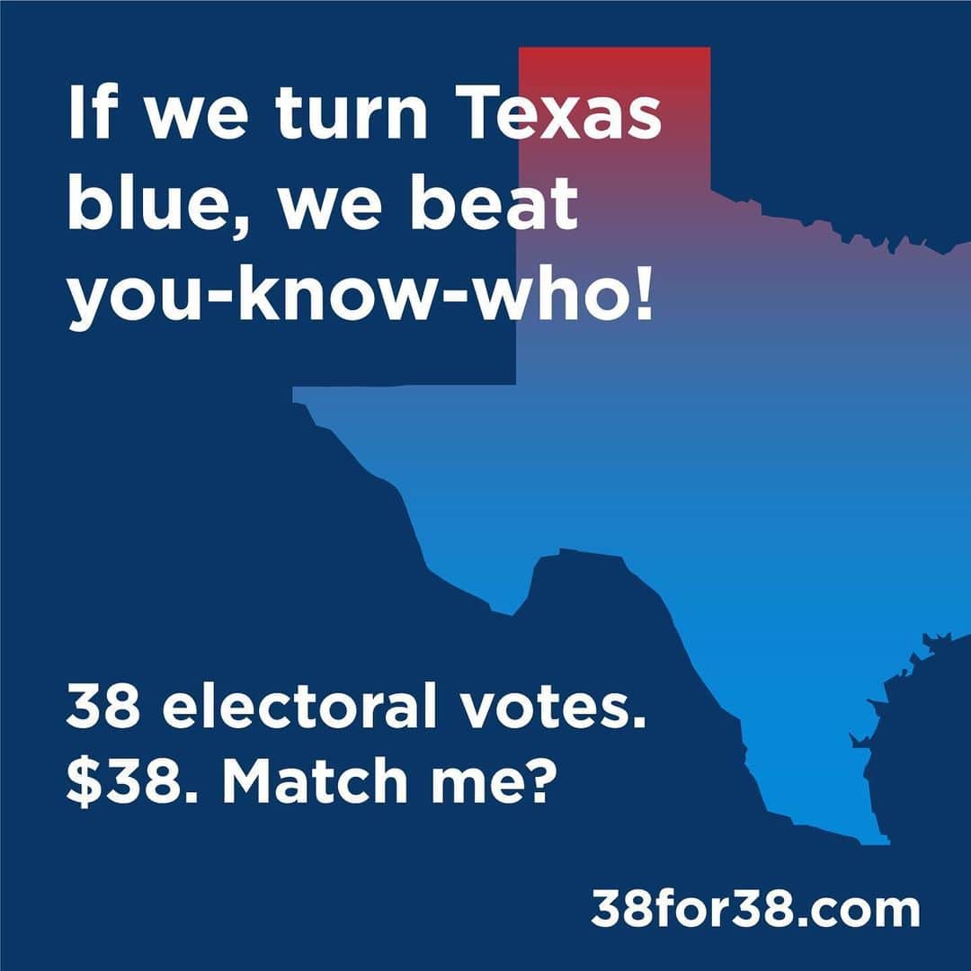 ジュリア・ルイス＝ドレイファスさんのインスタグラム写真 - (ジュリア・ルイス＝ドレイファスInstagram)「Win Texas. Lose Trump. Donate at 38for38.com and please share! With 38 electoral votes, Texas can change this country for a generation if we #TurnTexasBlue together. Every $1 can register 2 Texans to vote! Join the movement!  #38for38」6月5日 9時07分 - officialjld