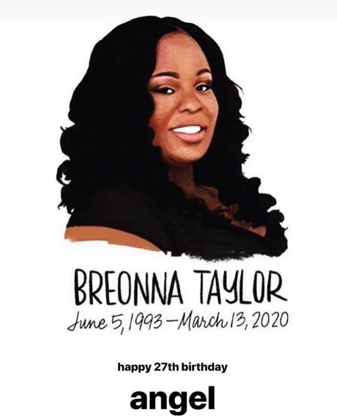 のインスタグラム：「Today is the Birthday of #BreonnaTaylor She would have been 27 years old. There are still NO CHARGES filed in her murder that was a result of an illegal “no knock” warrant. In honor of her memory, call and/or sign the petitions and demand justice: State AG Daniel Cameron 502-696-5300 / Mayor Greg Fischer 502-574-2003 / LMPD CHIEF Steve Conrad 502-574-7660 PETITIONS AVAILABLE AT: justiceforbreonna.org #JusticeforBreonna #SayherName」