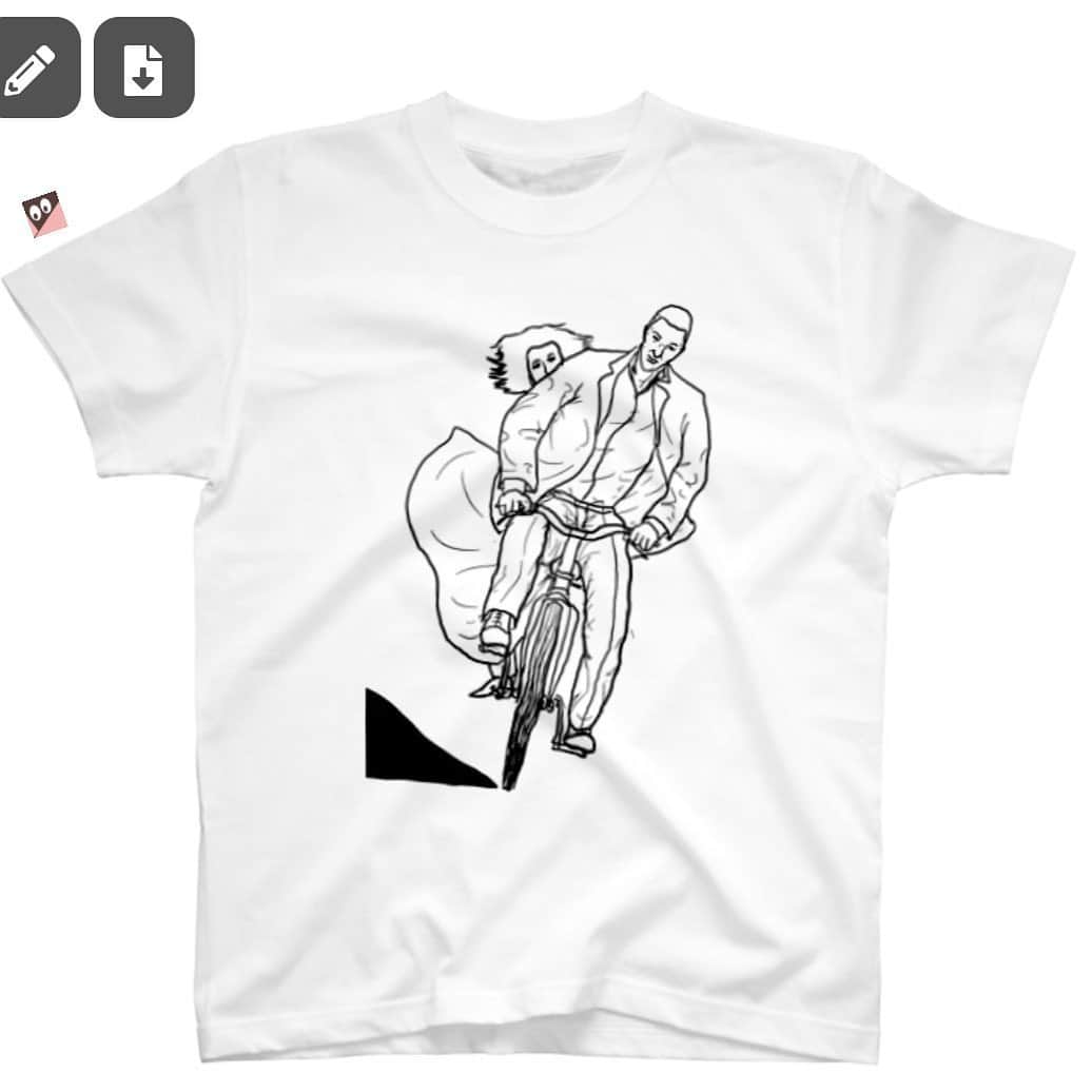 浅野忠信のインスタグラム：「自転車Tシャツ  https://suzuri.jp/Tad/3823881/t-shirt/s/white」