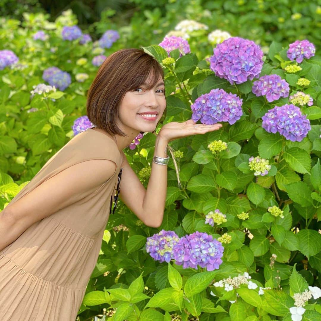 黒宮ニイナさんのインスタグラム写真 - (黒宮ニイナInstagram)「気分転換に紫陽花をみに行ってきました💠 人が全然いない穴場を狙って行ったら大正解！！ まだ時期が少し早かったのか満開ではなかったけど色々な種類の紫陽花が綺麗でした💜✨ お花と緑に癒されて久しぶりに深呼吸ができました😊  まだまだ不安な日々は続きそうですが、もう子ども達もマスクが定着してきてちょっと家を出るときでもママ、マスク忘れないでって教えてくれて日常になっています☺️ でも、やっぱりいつもの日常がどれだけ幸せか身に染みます。 まだまだおうち時間も楽しみつつ、少しずつお出かけもしたいなぁ✨  #紫陽花 #あじさい #ママ #2児ママ #2人育児 #男の子ママ #女の子ママ #30代ママ #mama #mamalife #mamacoordinate」6月5日 20時52分 - niina_pilates0827