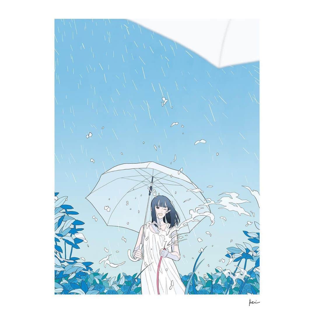 のインスタグラム：「summer rain﻿ ﻿ ---------------------------------﻿ ﻿ 6月のカレンダー壁紙になります(2枚目)！﻿ 是非ご自由にお使いください🌸﻿ ﻿ (高画質をお求めの方はストーリー、又はtwitterからどうぞ！)﻿ ﻿ ---------------------------------﻿ ﻿  #illustration #artwork #drawing」