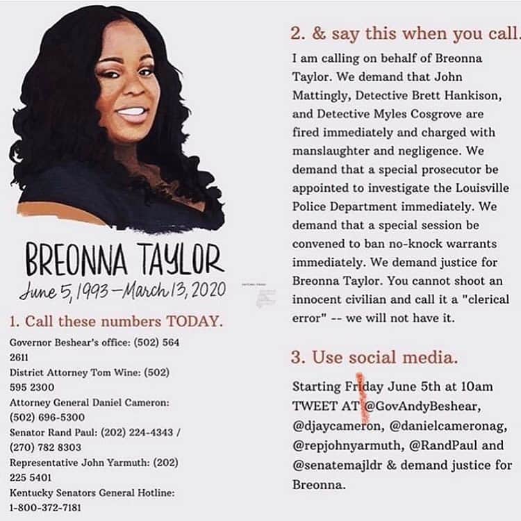 ロビン・ロード・テイラーのインスタグラム：「Today would have been Breonna’s birthday. Please do what you can so that her family sees justice. Sending all of my love and strength to her family and friends. ❤️」