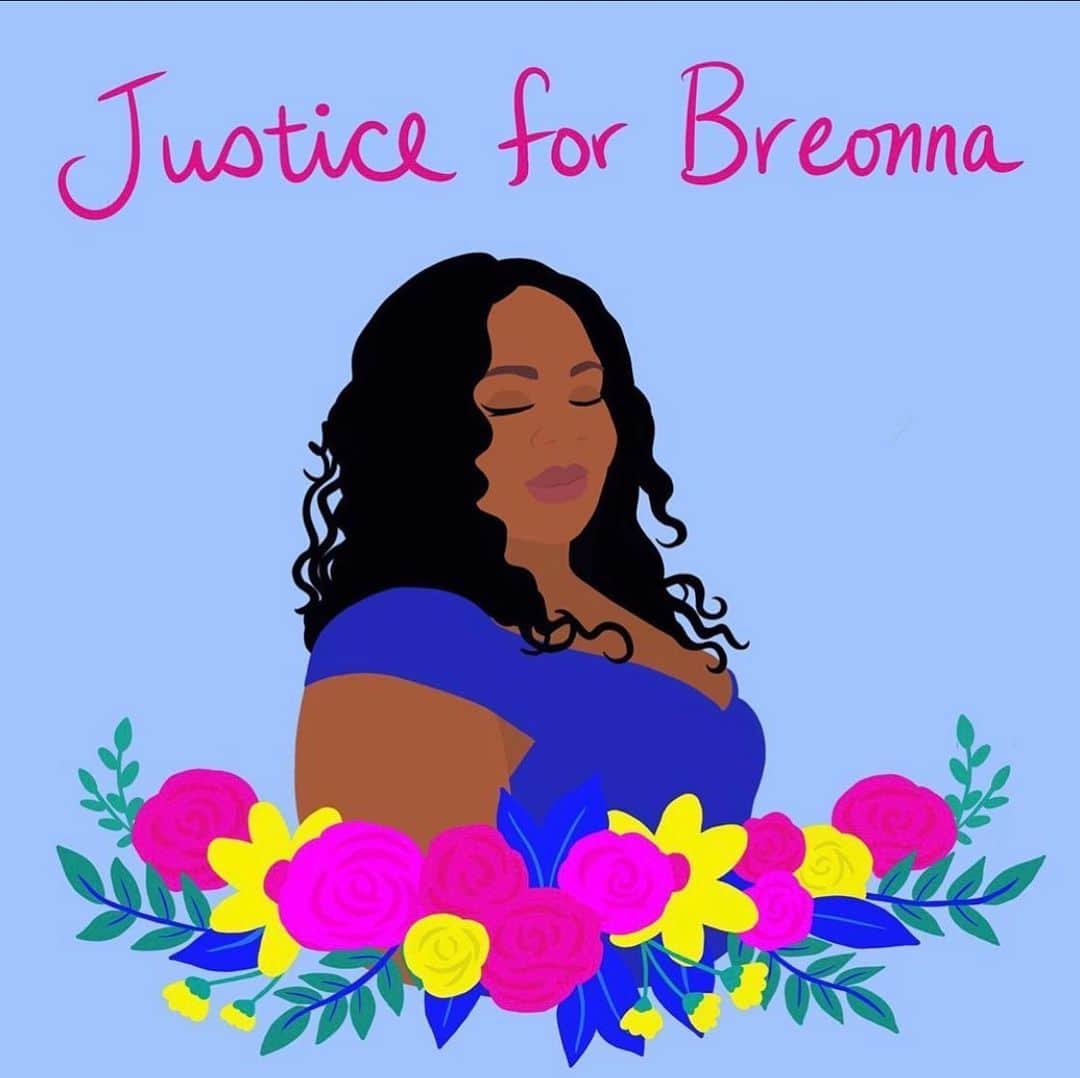 メリッサ・ラウシュのインスタグラム：「“Working in health care is so rewarding. It makes me feel so happy when I know I've made a difference in someone else's life.” ~ Breonna Taylor, who would’ve turned 27 today. She worked as an EMT at two hospitals and had dreams of becoming a nurse before her life was taken from this world. The officers who murdered her in her sleep still walk free. Please see link in my bio for actions we can take to bring #justiceforbreonnataylor #birthdayforbreonna #sayhername #blacklivesmatter  Artwork: @shirien.creates」