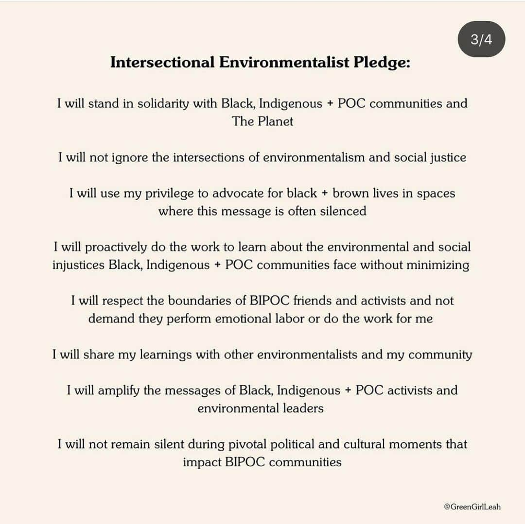 フィービー・ダールさんのインスタグラム写真 - (フィービー・ダールInstagram)「Repost from @greengirlleah. Go comment and amplify her page so her message is heard ✊🏽💚 ・・・ Social justice cannot wait. It is not an optional “add-on” to environmentalism. It is unfair to opt in and out of caring about racial injustices when many of us cannot. These injustices are happening to our parents, our children, our family and our friends. I’m calling on the environmentalist community to stand in solidarity with the black lives matter movement and with Black, Indigenous + POC communities impacted daily by both social and environmental injustice.  Please swipe to learn more about intersectional environmentalism and take the pledge.  Here is a list of some of my favorite accounts I follow that raise awareness for intersectional environmentalism, please tag more in the comments!: @mikaelaloach @toritsui_ @jamie_s_margolin @queerbrownvegan @diandramarizet @wildginaa @aditimayer @naturechola @nativein_la @amaze_me_grace @she_colorsnature @switchbackshawty @bleavitt8 @badgal_brooky @teresabaker11 @ImKevinJPatel @Xiyebeara @lainetew @sophiakianni @xiuhtezcatl」6月6日 3時13分 - phoebe