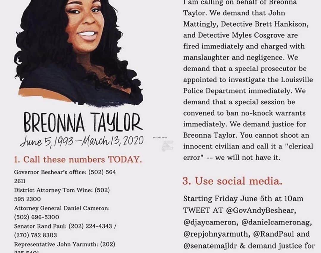 アンナ・パキンさんのインスタグラム写真 - (アンナ・パキンInstagram)「UPDATED CONTACT INFO thanks to @dopequeenpheebs #breonnataylor #sayhername #birthdayforbreonna」6月6日 5時57分 - _annapaquin