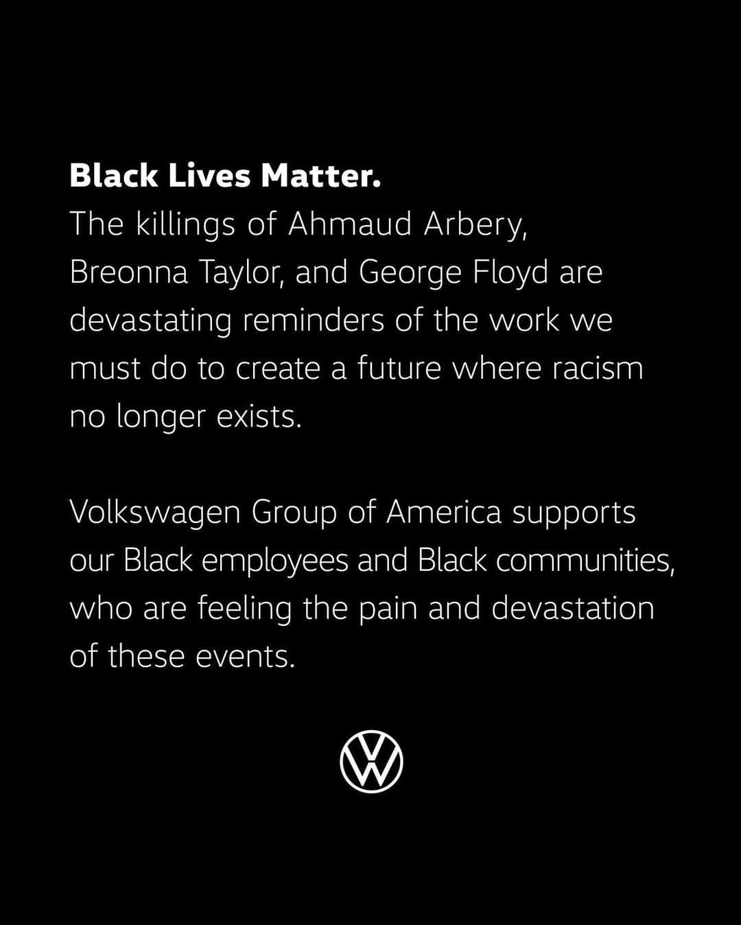 Volkswagen USAさんのインスタグラム写真 - (Volkswagen USAInstagram)「Black Lives Matter」6月6日 9時18分 - vw