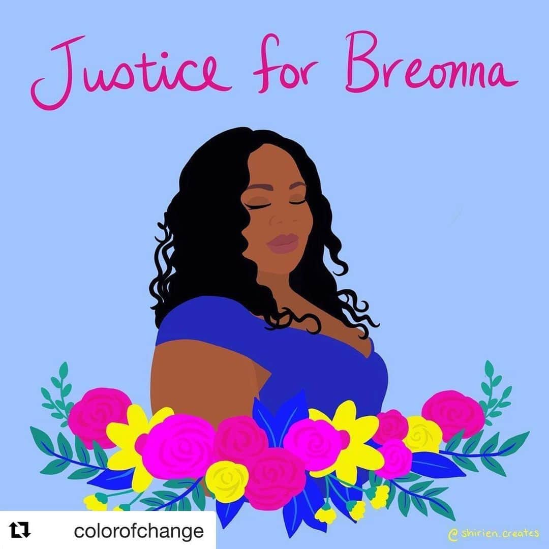 ベラミー・ヤングさんのインスタグラム写真 - (ベラミー・ヤングInstagram)「It should have been #BreonnaTaylor 's 27th birthday today.  Please #SayHerName & hold her & her family in your heart. And please honor her life by tirelessly working to get #JusticeForBreonna 💔  #Repost @colorofchange ・・・ #SayHerName: #BreonnaTaylor  Thank you @shirien.creates for creating this beautiful illustration to honor Breonna and the continued work you do to honor the countless victims of police violence. For creating a different narrative about who they were than traditional media.  Text “Enough” to 55156 to demand the officers who murdered her are charged and fired!  #birthdayforbreonna」6月6日 9時51分 - bellamyyoung