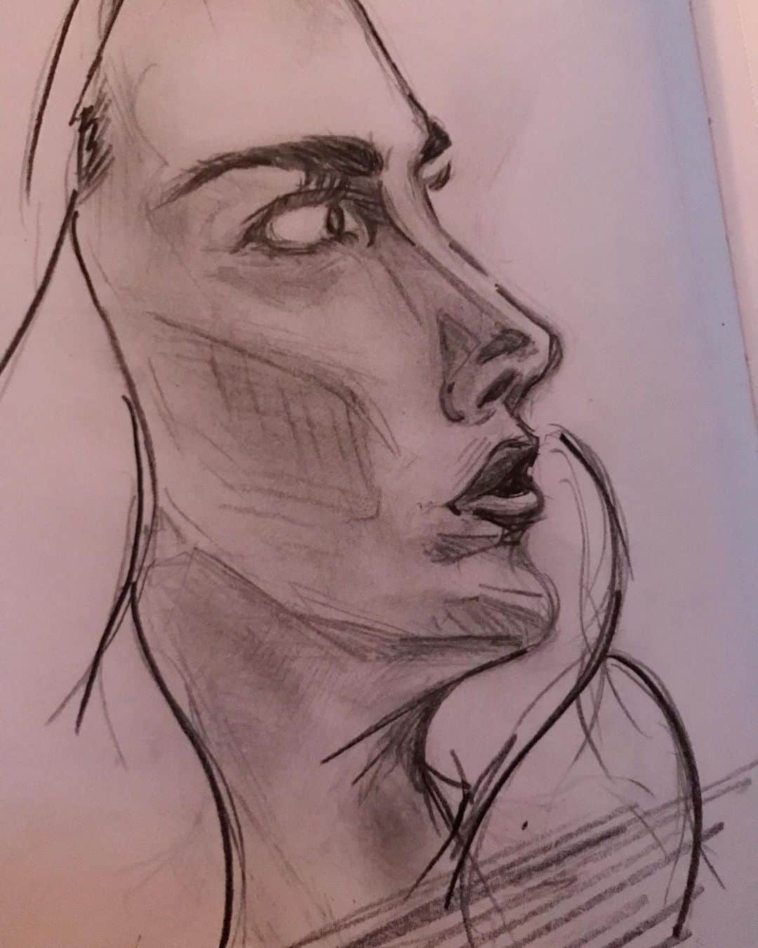 のインスタグラム：「#drawing #落書き #眼差し #gaze #2020」