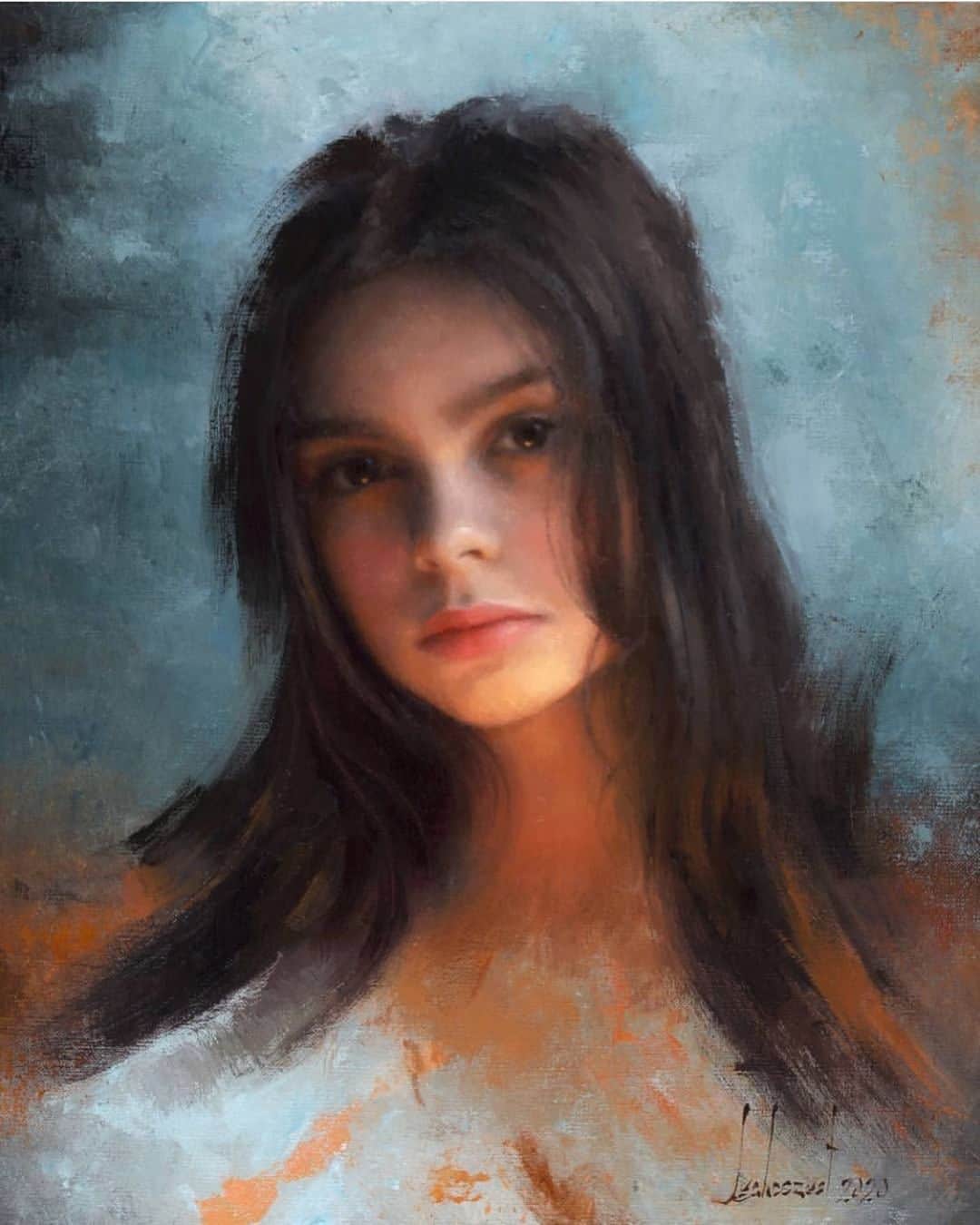 leslie & dani & harriのインスタグラム：「Painting by @damianlechoszest  Love」