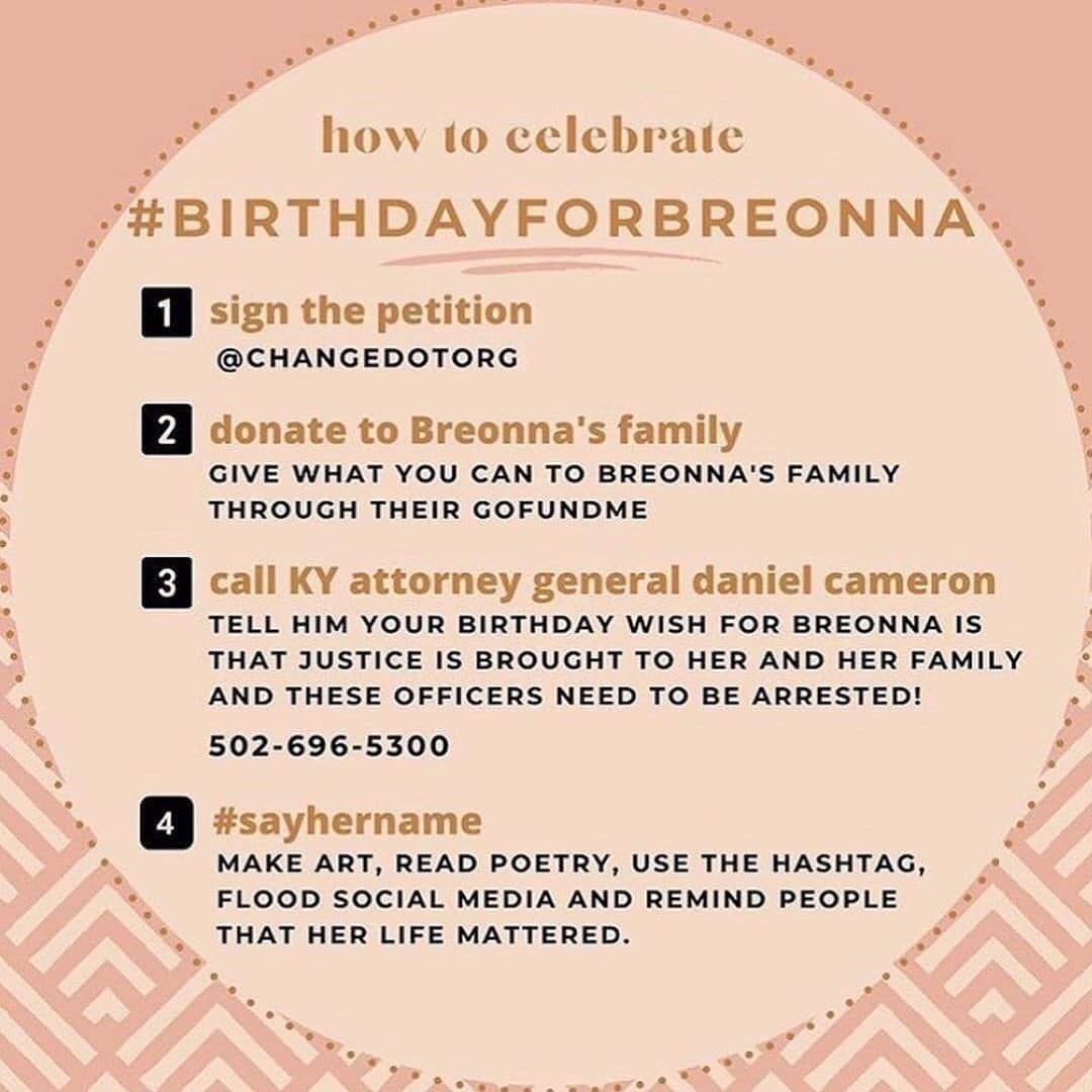 ザッカリー・リーヴァイさんのインスタグラム写真 - (ザッカリー・リーヴァイInstagram)「...with liberty and justice for ALL. ✊🏻✊🏽✊🏿✊ #happybirthdaybreonna .  Posted @withregram • @dulehill 🙏🏾💔✊🏾 #BreonnaTaylor Repost from @valerie_rochelle • #SayHerName #BreonnaTaylor #BirthdayForBreonna  Today is Breonna Taylor's birthday. She would have been 27 today, if she had not been murdered by Louisville, KY police in her own home during their no-warrant raid for narcotics - which was unverified and unsuccessful as there were no narcotics on the premises. She was murdered in cold blood by white police officers who did not identify themselves as law enforcement before forcing their way into her home and firing on her and her boyfriend. Breonna was shot eight times.  Please sign the petition linked in my bio... We honor you, Queen. We continue to fight for your justice.」6月6日 16時28分 - zacharylevi