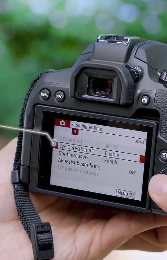 Canon Asiaのインスタグラム：「If photography is a game, then the Canon EOS 850D will be your utmost essential item. 📸 . Take on your Mission 1️⃣ to 'Lock In On A Target' with the Live View Eye Detection AF that allows the camera to focus on the subject's eye 👁️ and achieve clearer portrait shots! Check out how you can toggle to that function in this tutorial. . Ready for the next mission? Stay tuned for upcoming posts! . #canonasia #photography #explore #850D #canon #eyeaf #photography #lens #inspiration #portraiture」
