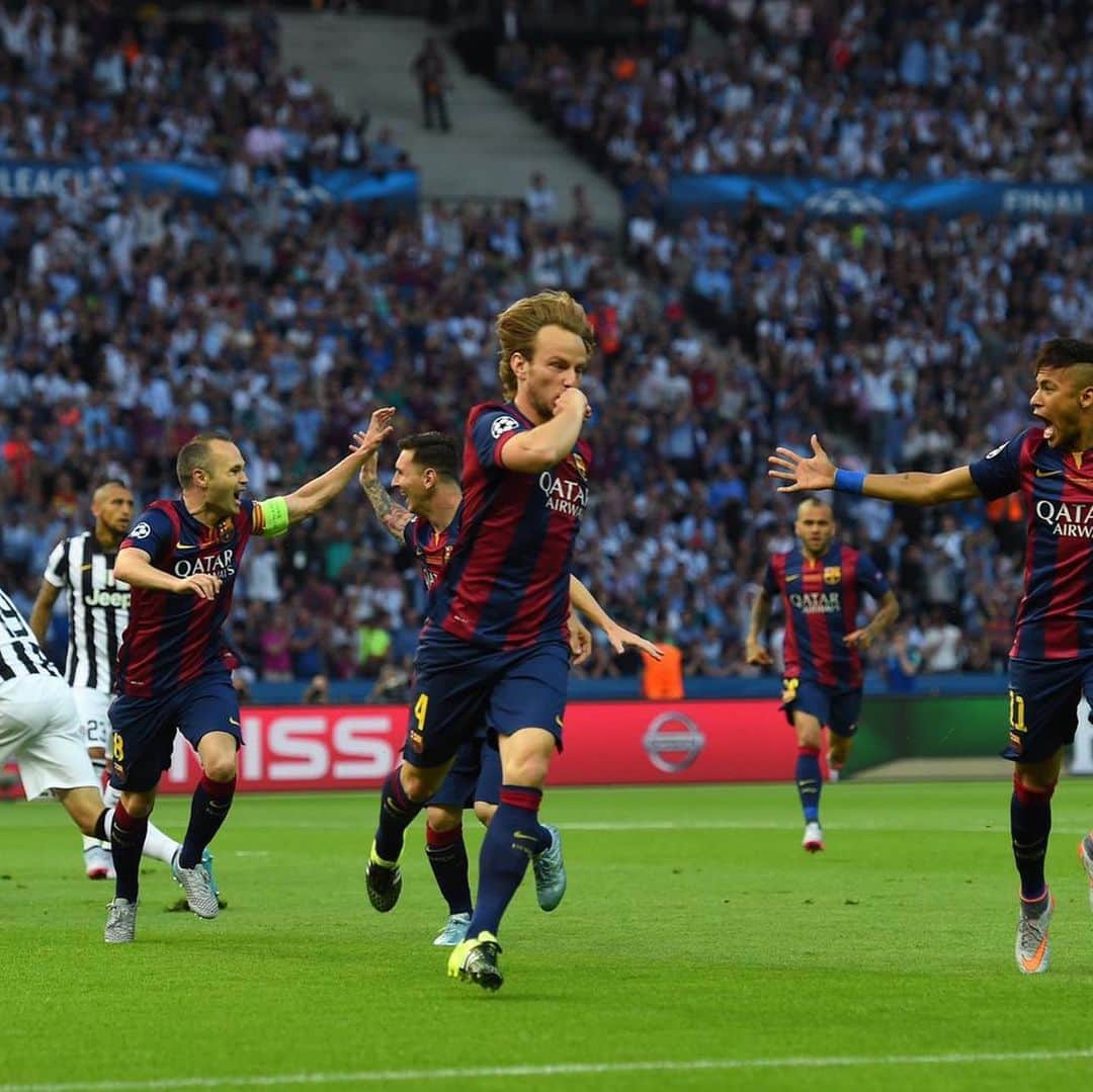 イヴァン・ラキティッチのインスタグラム：「!!Qué día, qué equipo, qué recuerdo!! ⚽🏆 What a day, what a team, what a memory ⚽🏆 @fcbarcelona」
