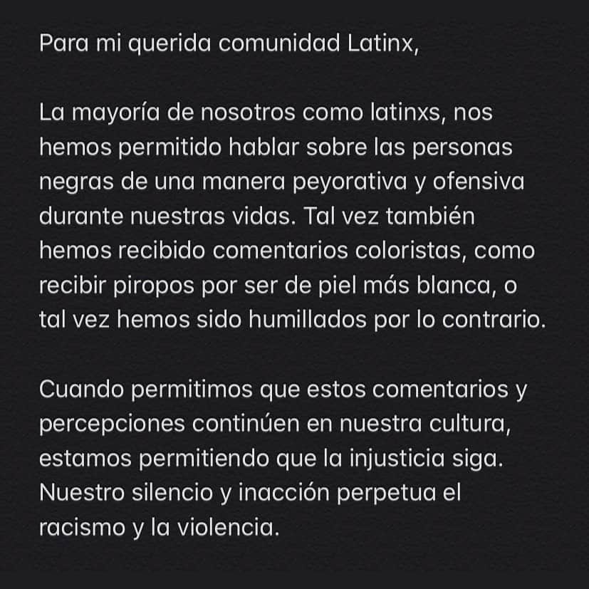 カーラ・ソウザのインスタグラム：「Para mi querida communidad ❤️ #BlackLivesMatter」