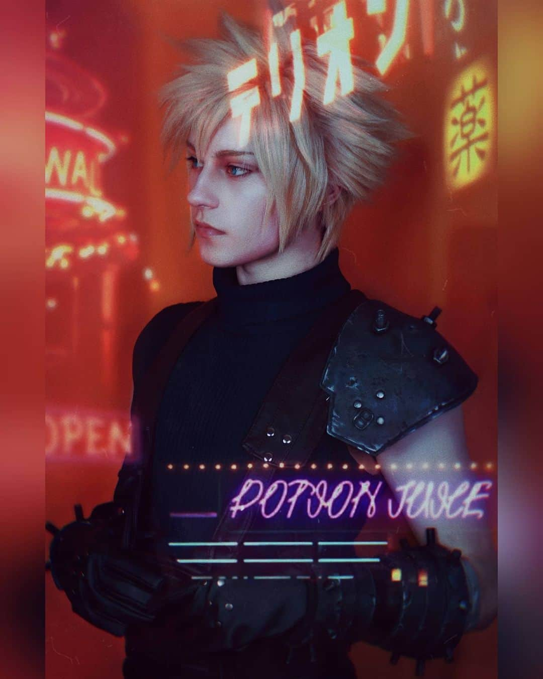 Geheさんのインスタグラム写真 - (GeheInstagram)「🔴 Wall Market - sector 6 🔴 some experimental stuff with the neons from Wall Market on #FFVIIRemake  #CloudCosplay」6月6日 23時26分 - geheichou