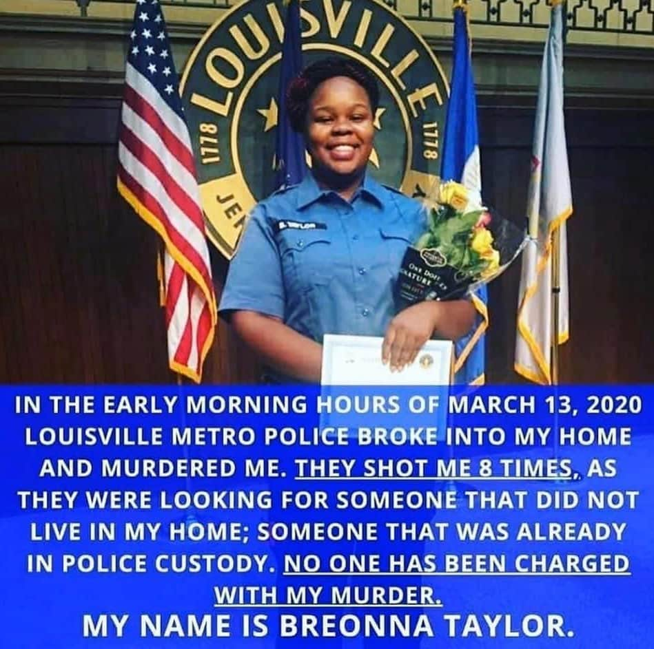 クリスチャン・ストールティのインスタグラム：「Breonna Taylor.  26 years old.  Emergency Medical Technician.  Human Being.  Murdered in her own home.  No justice.  Breonna Taylor.  #SayHerName #BlackLivesMatter」