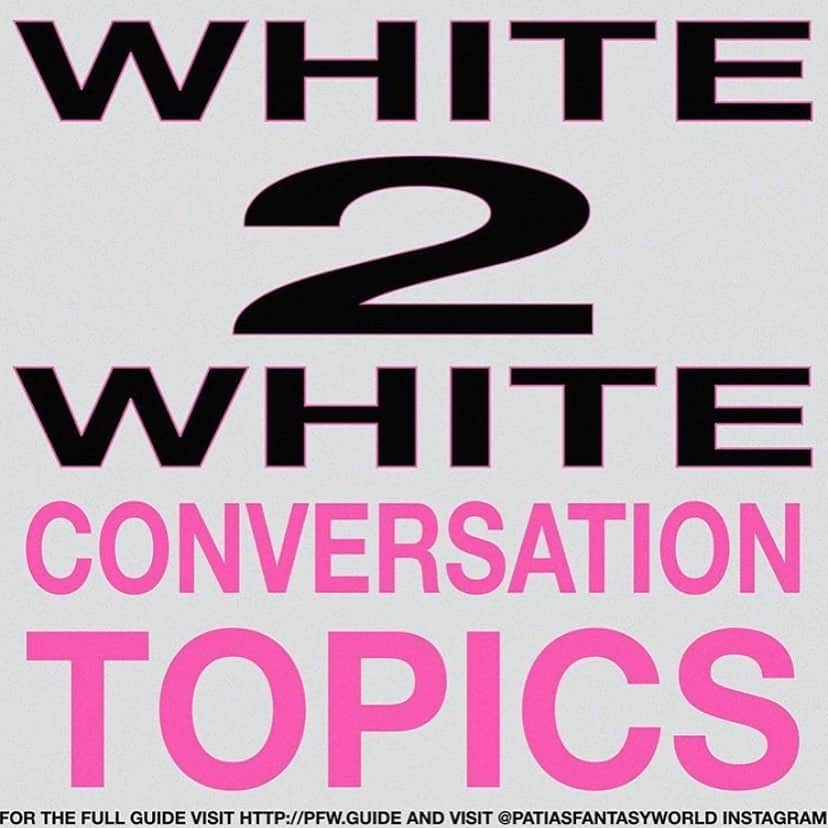 ケリー・オックスフォードのインスタグラム：「The right conversations open and change minds. Period. This guide is an excellent resource for doing just that. Thank you @vaquera.nyc and @patiasfantasyworld for its creation. • Fighting racism does not end at social media or protesting in the streets. We can work to dismantle racism by having conversations in our homes amongst white peers and family members. We have highlighted just a few topics from the @patiasfantasyworld database which can be found in full at the links in our highlights or go to https://pfw.guide - Thank you @spookybauhaus for the design 🖤」