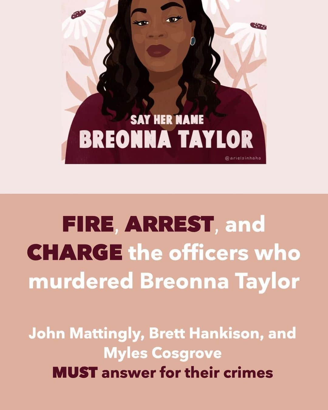 カイリー・アービングのインスタグラム：「Email Mayor Greg Fischer to call for the firing of the officers at greg.fischer@louisvilleky.gov or call (502) 574-2003.  Email Attorney General Daniel Cameron to call for the arrest and charging of the officers at attorney.general@ag.ky.gov or call (502) 696-5300. #justiceforbreonnataylor」