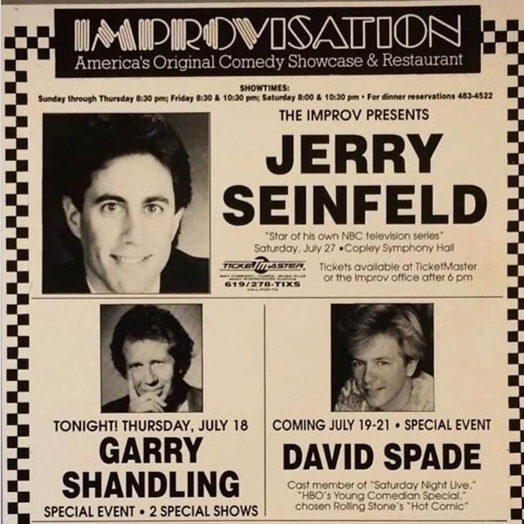 デヴィッド・スペードのインスタグラム：「Old Stand Up days. San Diego Improv. I think I literally cut this out of a paper because I was on the same page with these two monsters of comedy」