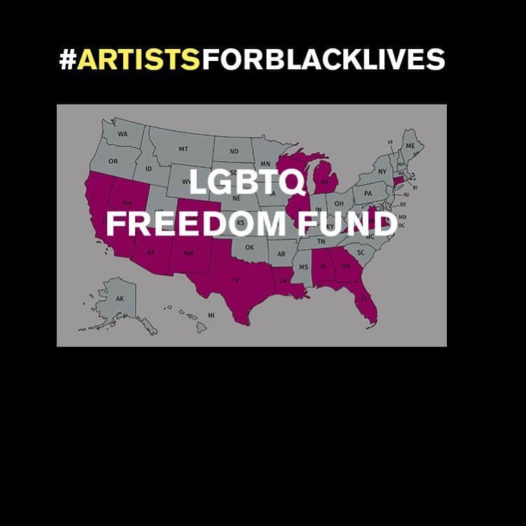 ミシェル・ブランチのインスタグラム：「Black LGTBQ people face far greater risk of incarceration and experiencing violence while in jail. #LGBTQFREEDOMFUND is a Black- owned bail fund prioritizing the safety of those most at risk. Link in bio or swipe in my story to donate xx #ARTISTSFORBLACKLIVES 🌈 🖤」