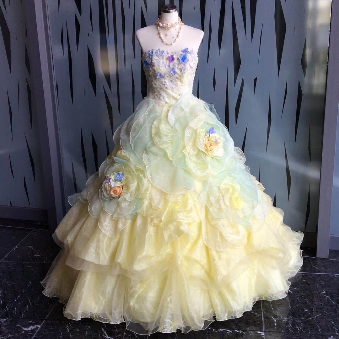 愛ロイヤルウェディングさんのインスタグラム写真 - (愛ロイヤルウェディングInstagram)「淡いパステルカラーの色が人気のカラードレス。 座った時のビスチェ部分もとっても華やかなAラインドレスです。  #ドレス #カラードレス #カラードレス黄色 #イエロードレス #Aラインドレス #お花ドレス #プレ花嫁#結婚準備 #ドレスショップ#ドレス迷子 #ドレス選び#ドレス試着 #愛ロイヤルウェディング #愛ロイヤルウエディング #airoyalwedding #日本中のプレ花嫁さんと繋がりたい #全国のプレ花嫁さんと繋がりたい  #海外挙式#沖縄挙式 #ホテルウェディング #レストランウェディング #ハウスウェディング  愛ロイヤルウェディング（新宿）  TEL 03-6304-5445 完全予約制  https://www.rf-ai.com」6月7日 18時13分 - airoyal.wedding