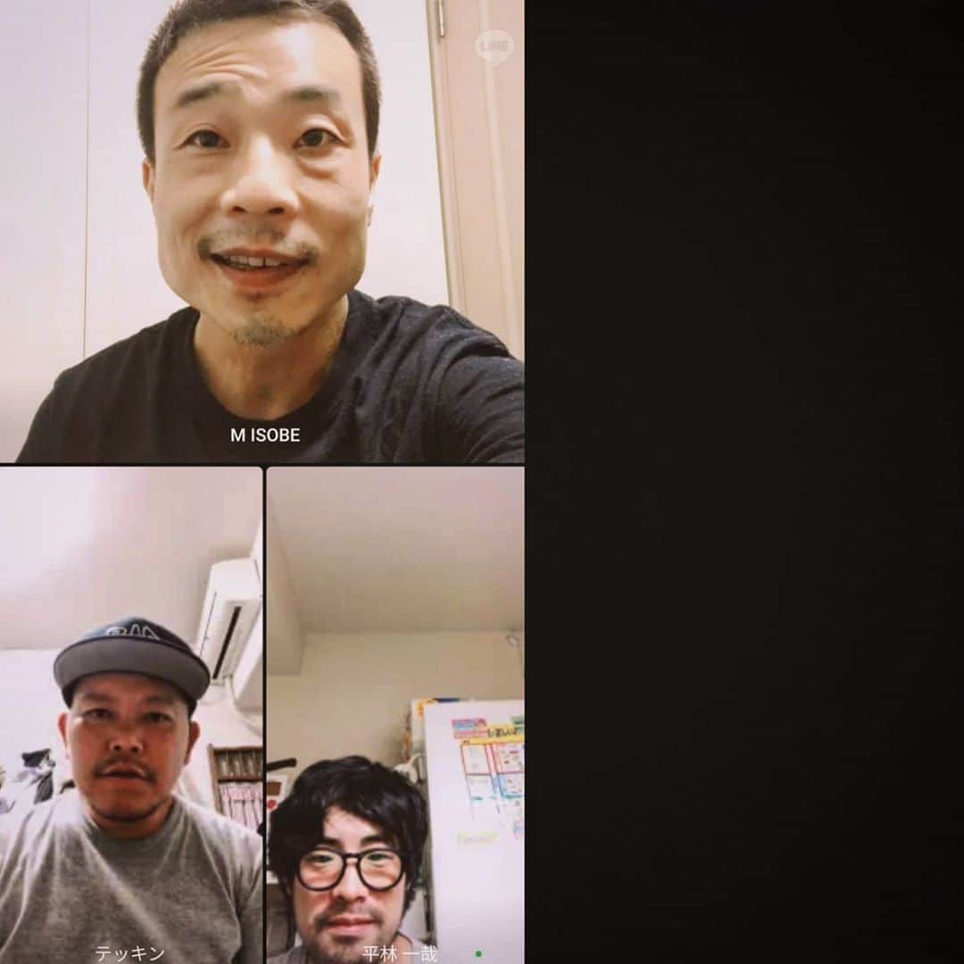 磯部正文のインスタグラム：「残念なことに、予定していたのに発表の前に中止が決まったイベントも幾つかありますが ハスキンでリモート今後の動きミーティング 現状で出来ることをやっていきましょう  ちなみにこのテッキンは電波不良なのか 画像がしばらく固まっている時です」